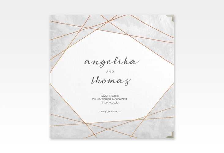 Gästebuch Selection Hochzeit Asymmetry Leinen-Hardcover grau