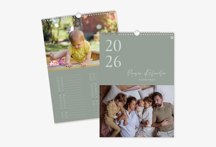 Wandkalender A3 Hochformat Tag A3 hoch gruen