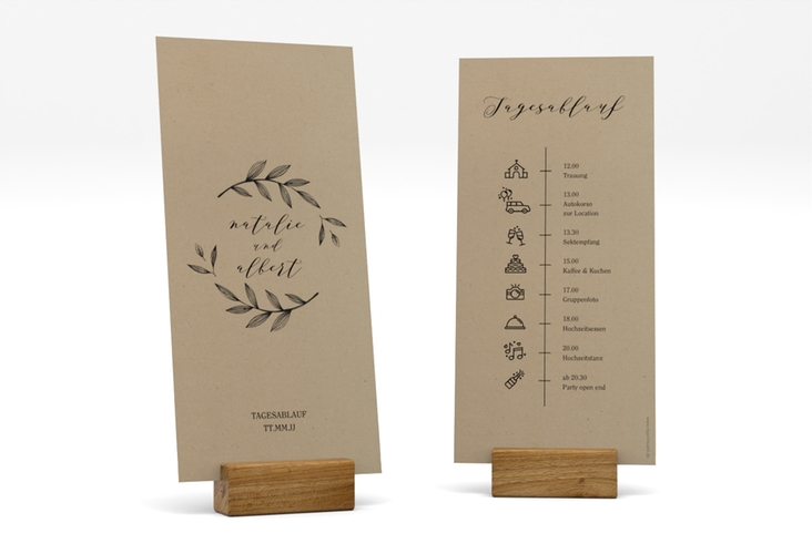 Tagesablauf Hochzeit Naturelove lange Karte hoch