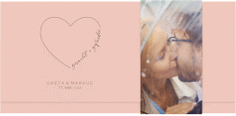Klick: Details zu Hochzeitseinladung "Lebenstraum" anzeigen Hochzeitseinladung Lebenstraum Wickelfalzkarte + Banderole rosa
