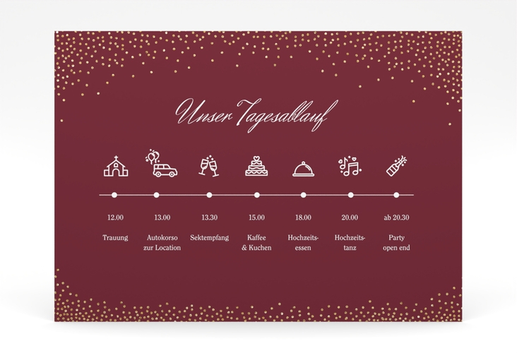 Tagesablauf Poster Hochzeit Glitter 70 x 50 cm Poster rot