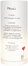 Klick: Details zu Windlicht Menü Hochzeit "Familia" anzeigen Windlicht Menü Hochzeit "Familia" Windlicht weiss