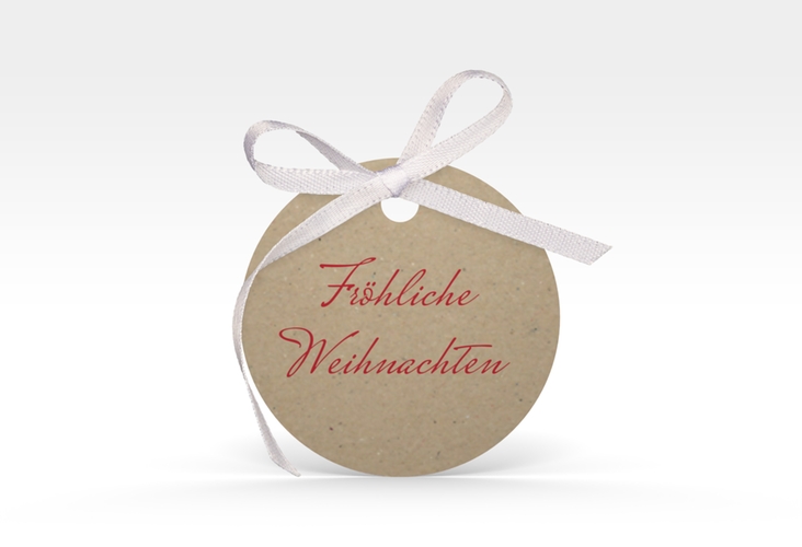 Geschenkanhänger Weihnachten Komet Geschenkanhänger, rund Kraftpapier hochglanz