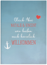 Klick: Details zu Willkommensschild Leinwand "Ehehafen" anzeigen Willkommensschild Leinwand "Ehehafen" 50 x 70 cm Leinwand blau