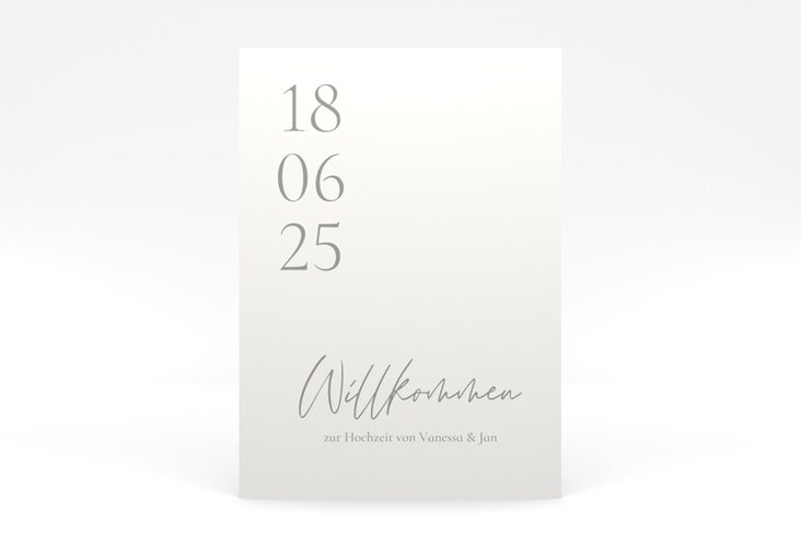 Willkommensschild Poster Day 50 x 70 cm Poster weiss mit Datum im minimalistischen Design