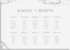 Sitzplan Leinwand Hochzeit Voyage