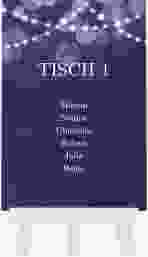 Tischaufsteller Hochzeit Lichtspiel Tischaufsteller blau