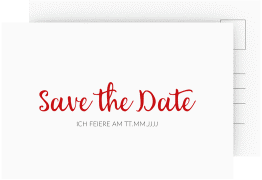 Save the Date-Postkarte Geburtstag Handwriting A6 Postkarte rot