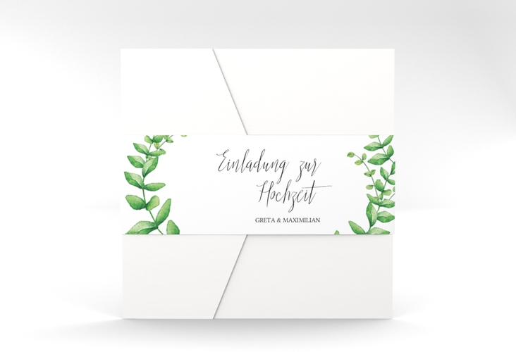 Hochzeitseinladung Botanic Pocketfold hochglanz