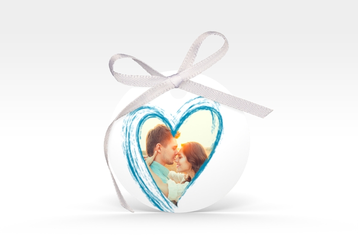 Geschenkanhänger Hochzeit Liebe Geschenkanhänger, rund tuerkis hochglanz
