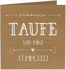 Klick: Details zu Taufeinladung "Lettering" anzeigen Taufeinladung "Lettering"