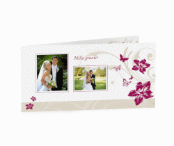 Klick: Details zu Ringraziamenti matrimonio collezione Parma anzeigen Ringraziamenti matrimonio collezione Parma DIN lang Klappkarte fucsia