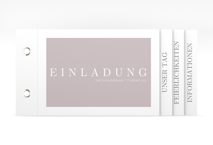 Hochzeitseinladung Simply Booklet grau hochglanz