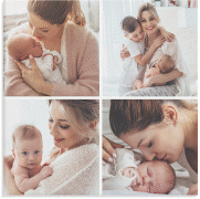 Fotocollage Leinwand Mindful (30x30 cm) 30 x 30 cm Leinwand mit vier Bildern