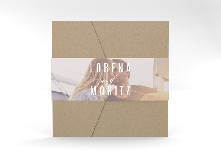 Hochzeitseinladung Memory Pocketfold grau