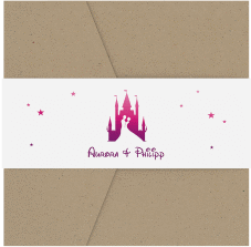 Klick: Details zu Hochzeitseinladung "Castle" anzeigen Hochzeitseinladung Castle Pocketfold pink