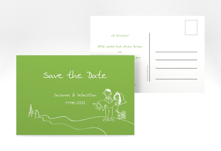 Save the Date-Postkarte Pisa A6 Postkarte gruen hochglanz