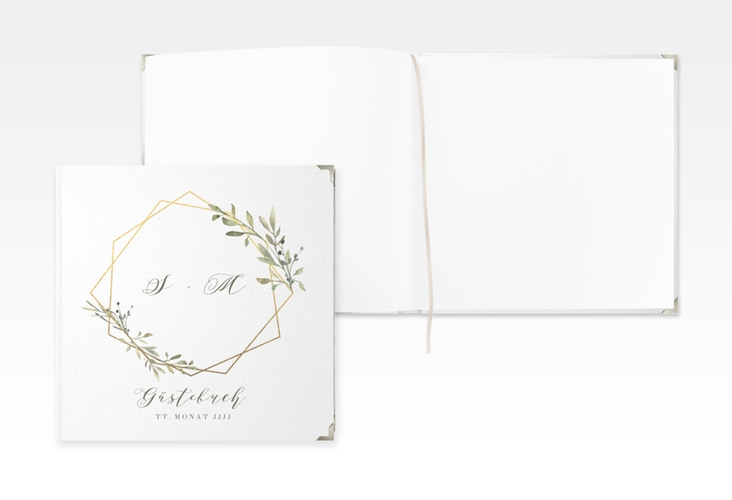 Gästebuch Selection Hochzeit Acacia Leinen-Hardcover weiss