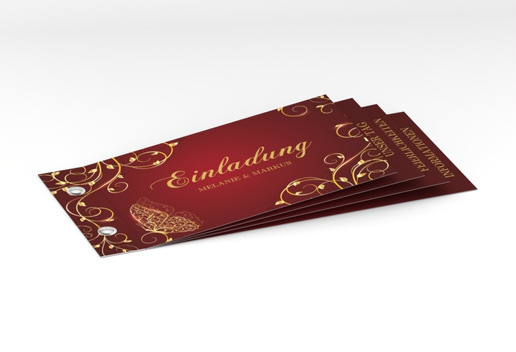 Hochzeitseinladung Eternity Booklet rot hochglanz