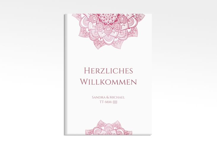 Willkommensschild Hochzeit Delight 50 x 70 cm Leinwand pink