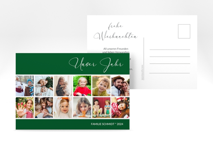 Weihnachtskarte Jahreswechsel A6 Postkarte gruen