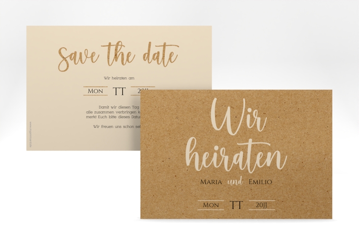 Save the Date-Karte Noble A6 Karte quer hochglanz mit elegantem Schriftzug