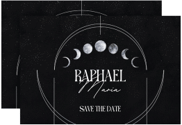 Klick: Details zu Save the Date-Karte "Mondphase" anzeigen Save the Date-Karte Mondphase A6 Karte quer schwarz