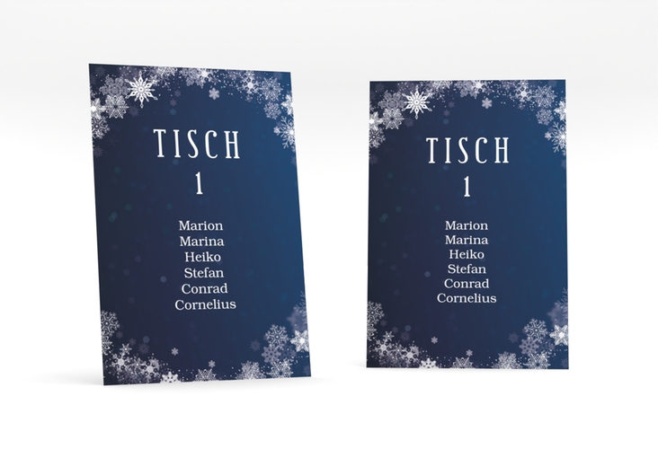 Tischaufsteller Hochzeit Winterdream Tischaufsteller mit Eisblumen