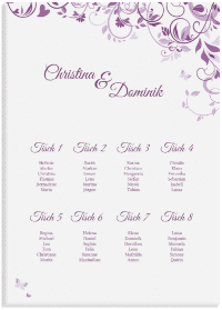 Klick: Details zu Sitzplan Leinwand Hochzeit "Lilly" anzeigen Sitzplan Leinwand Hochzeit "Lilly" 50 x 70 cm Leinwand pink