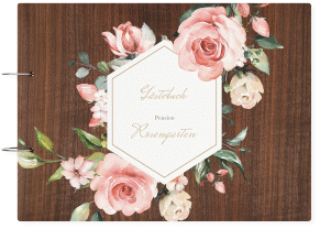 Klick: Details zu Gästebuch Holzcover Nussbaum "Rosengarten" anzeigen Gästebuch Holzcover Nussbaum "Rosengarten"
