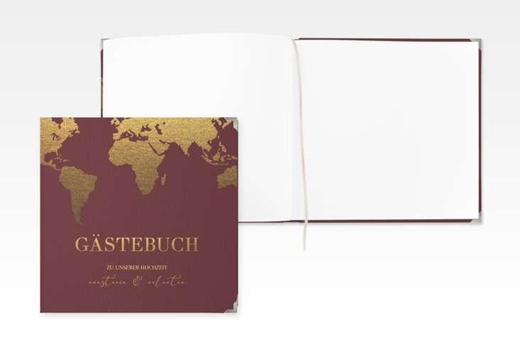 Gästebuch Selection Hochzeit Traumziel Leinen-Hardcover im Reisepass-Design