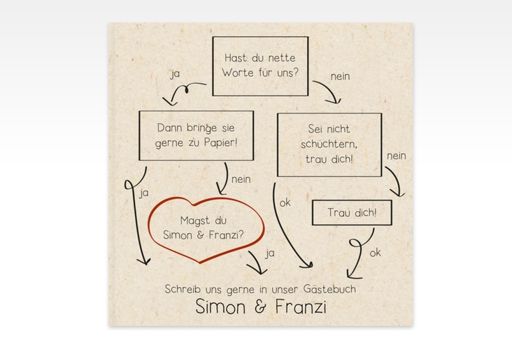 Gästebuch Creation Entscheidung 20 x 20 cm, Hardcover beige