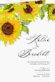 Einladungskarte Hochzeit "Sonnenblume" DIN A6 Klappkarte weiss