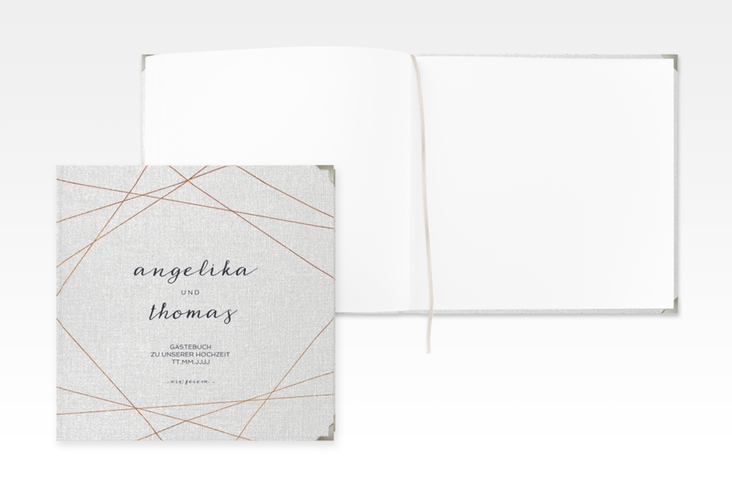 Gästebuch Selection Hochzeit Asymmetry Leinen-Hardcover weiss
