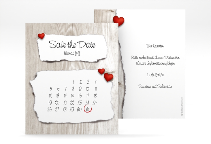 Save the Date-Kalenderblatt Reichenhall Kalenderblatt-Karte weiss hochglanz