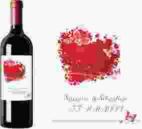 Weinflaschenetikett Hochzeit Mailand Etikett Weinflasche 4er Set rot