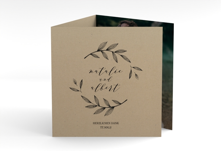 Dankeskarte Hochzeit Naturelove quadr. Doppel-Klappkarte