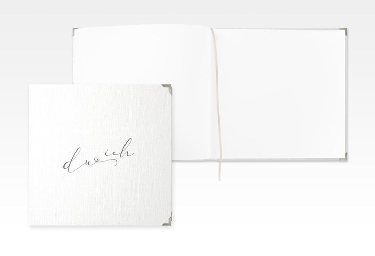 Gästebuch Selection Hochzeit Zweisamkeit Leinen-Hardcover im minimalistischen Stil mit Aufschrift du & ich