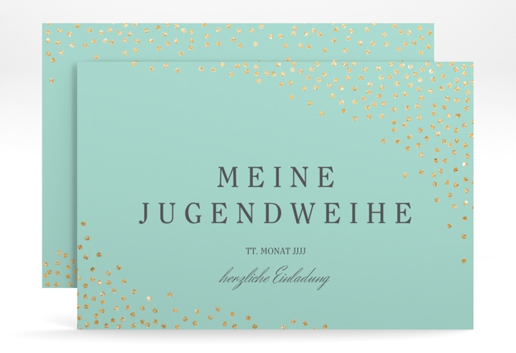 Einladung Jugendweihe Glossa A6 Karte quer mint hochglanz