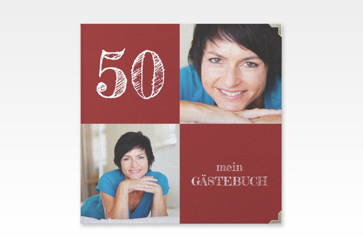 Gästebuch Selection Geburtstag Lebensfreude Leinen-Hardcover rot