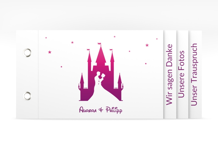 Danksagungskarte Hochzeit Castle Booklet pink