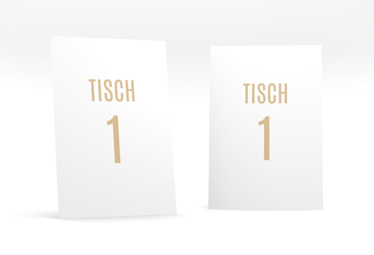 Tischnummer Hochzeit Memory Tischaufsteller beige