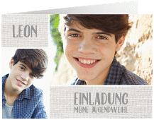 Klick: Details zu Einladung Jugendweihe "Texture" anzeigen Einladung Jugendweihe Texture A6 Klappkarte quer weiss