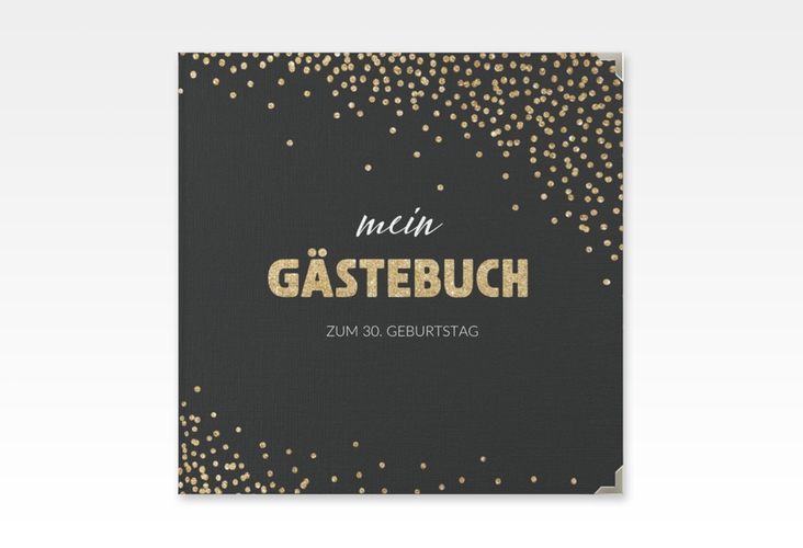 Gästebuch Selection Geburtstag Glitzer Leinen-Hardcover gold