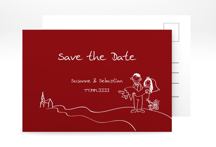 Save the Date-Postkarte Pisa A6 Postkarte rot