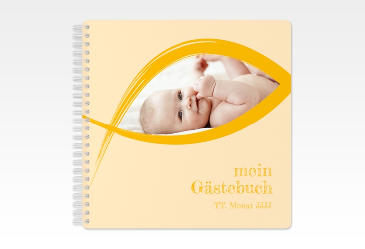 Gästebuch Taufe Mercy Ringbindung gelb