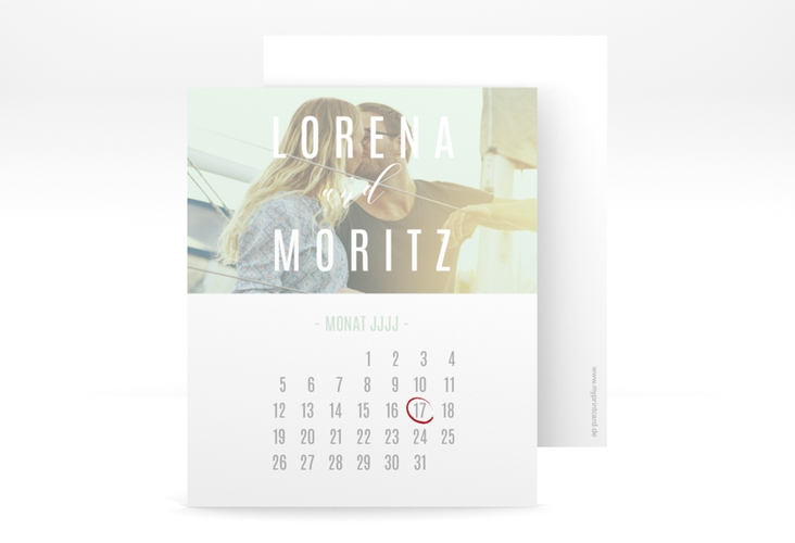 Save the Date-Kalenderblatt Memory Kalenderblatt-Karte mint