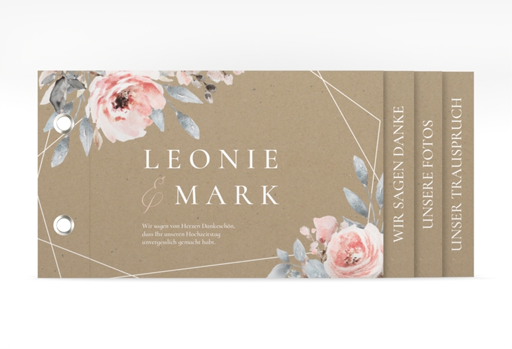 Danksagungskarte Hochzeit Perfection Booklet mit rosa Rosen