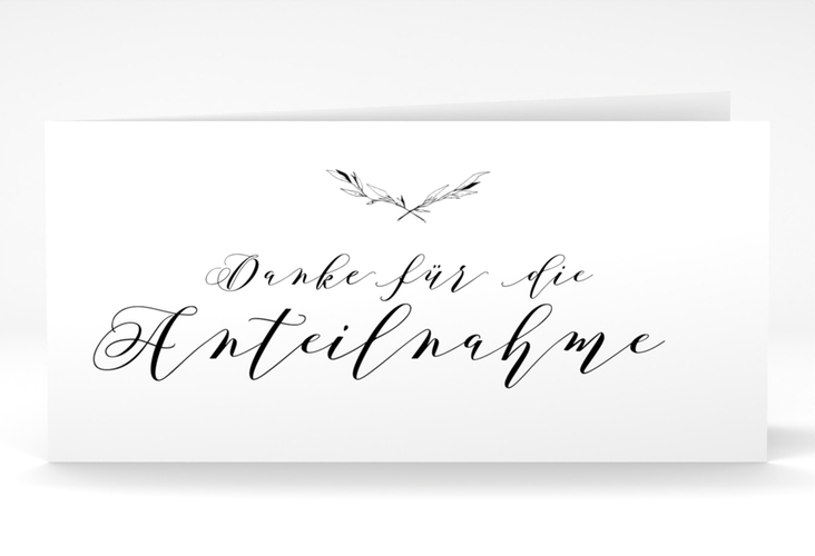 Danksagungskarte Trauer Horizont lange Klappkarte quer weiss in Aquarell-Optik