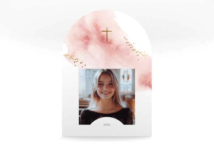 Danksagung Konfirmation Sacrament mittlere Bogen-Karte + Foto